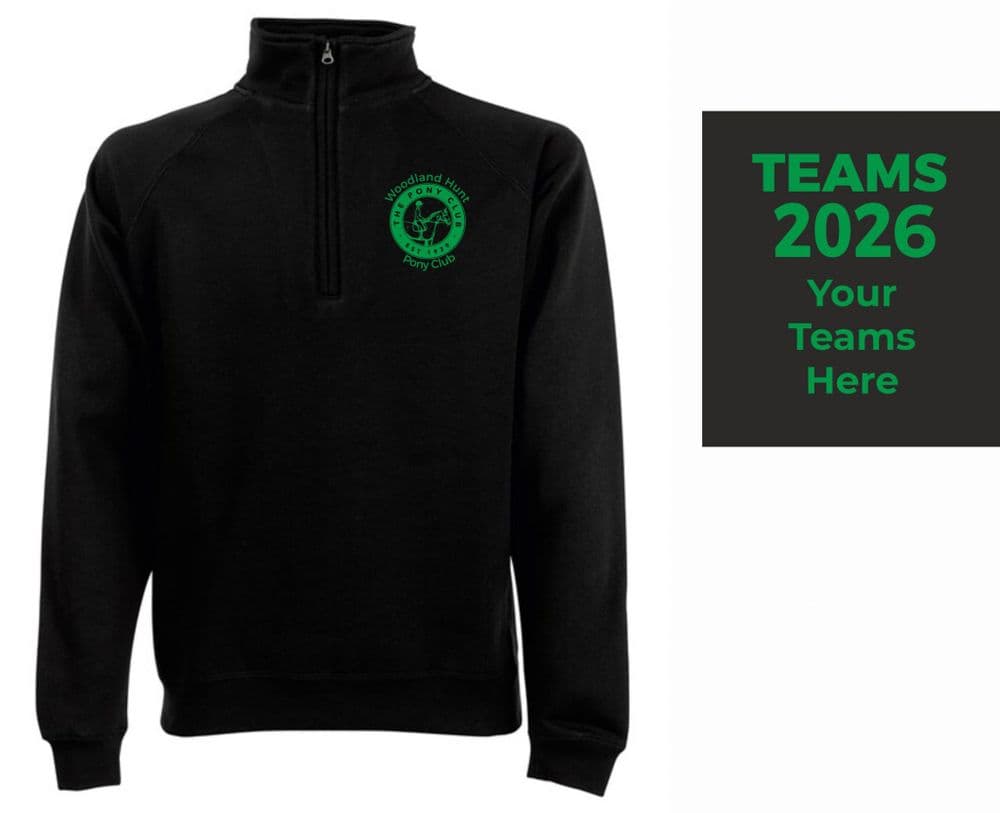 Adults Woodland Hunt 2026 TEAMS Black Quarter Zip SS830