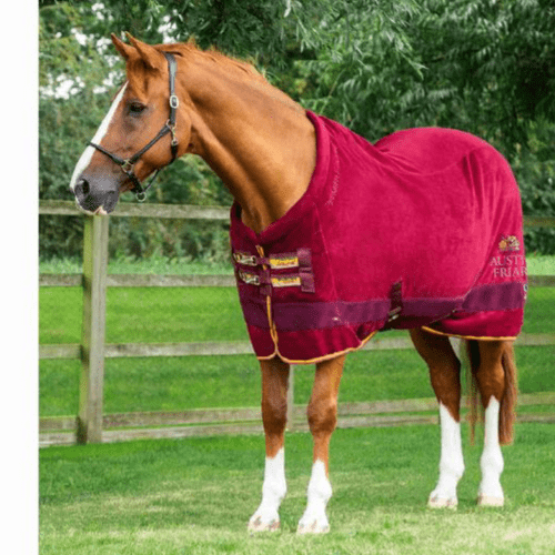 Austin Friars School Premier Equine  Buster Fleece Cooler Rug - Continental Edition, Burgundy