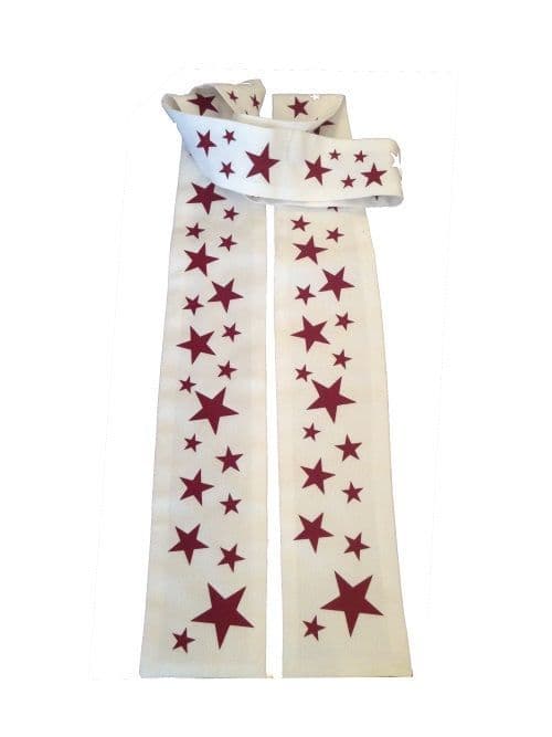 BBRC White Stock With Burgundy scattered stars