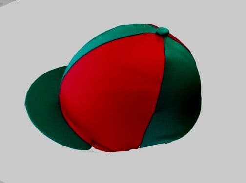Bennachie Lycra Hat Silk Red/Bottle green.