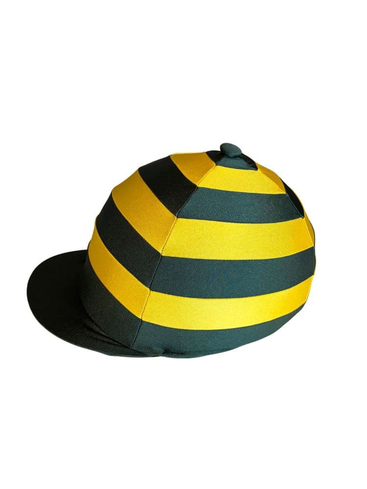 Berkeley Bottle Green and Golden Yellow Hooped Hat Silk