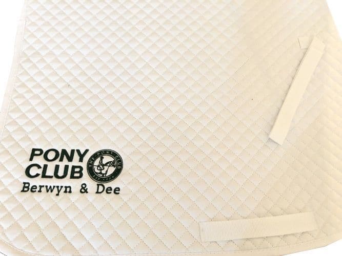 Berwyn and Dee embroidered White GP Saddlecloths