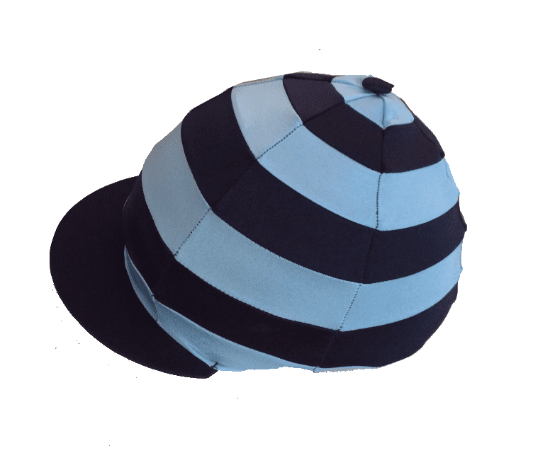 Blankney Blue/Navy hooped Silk with button.