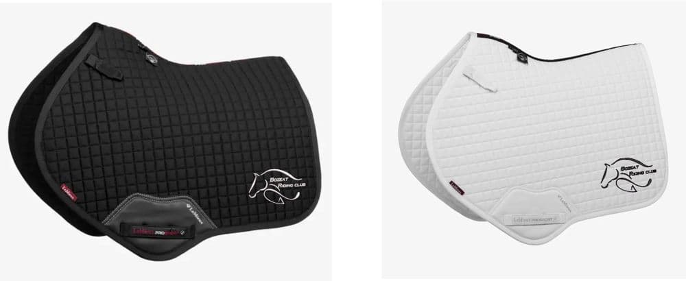 Bozeat Riding Club embroidered Le Meiux Close Contact Saddlecloths