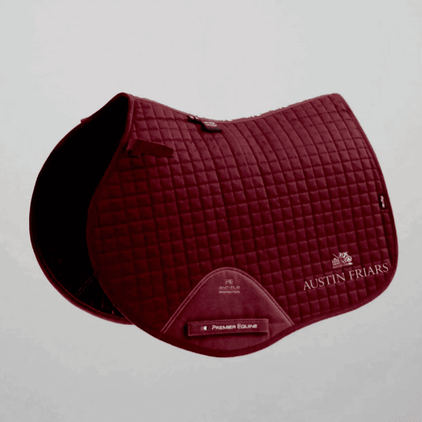 Burgundy Austin Friars  Full Size  Premier Equine Close Contact Cotton GP/ Jump Saddle Pad