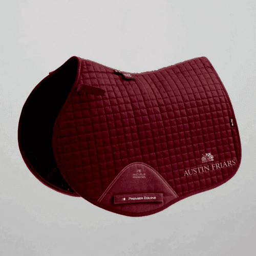 Burgundy Austin Friars  Full Size  Premier Equine Close Contact Cotton GP/ Jump Saddle Pad