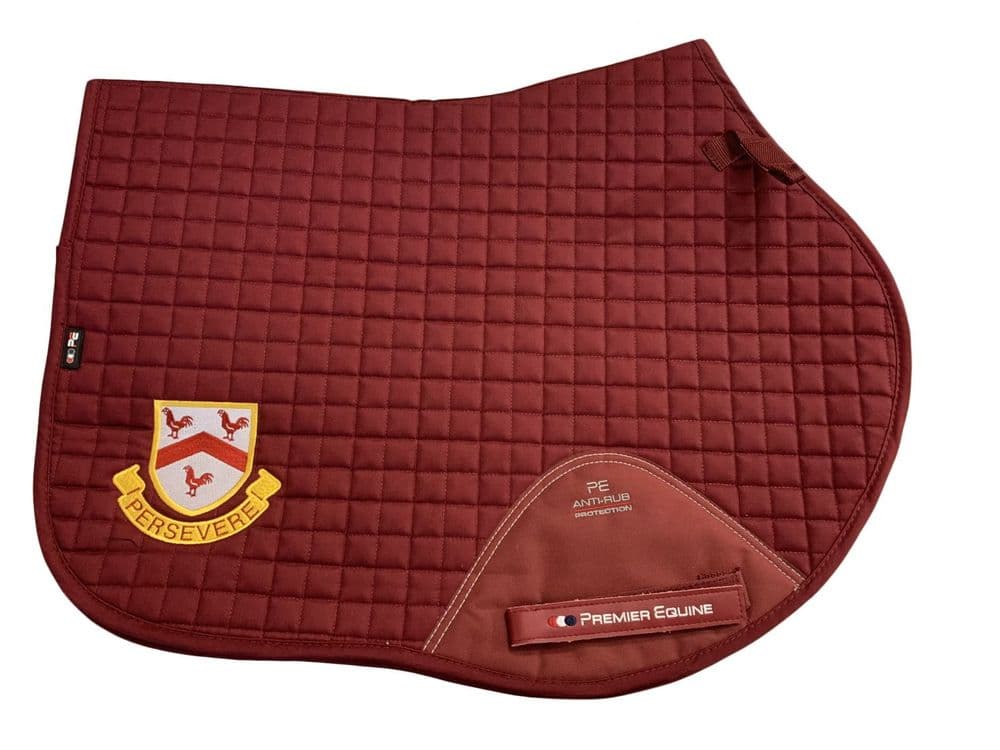 Burgundy Gwernyfed High school Full Size Premier Equine Close Contact Cotton GP/ Jump Saddle Pad