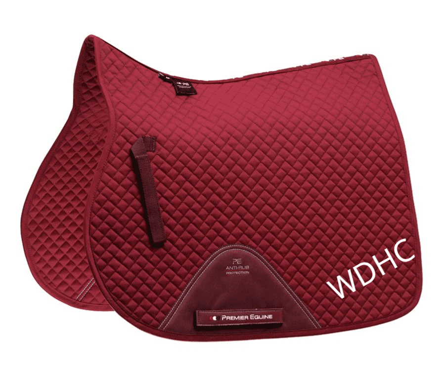 Burgundy WDHC  Pony  Size  Premier Equine  Cotton GP/ Jump Saddle Pad