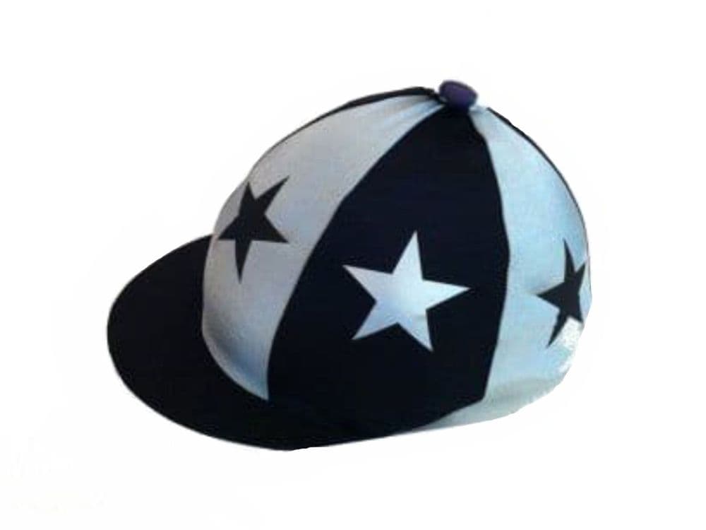 Cambridgeshire Hunt PC Navy/sky Blue  Lycra Hat Silk
