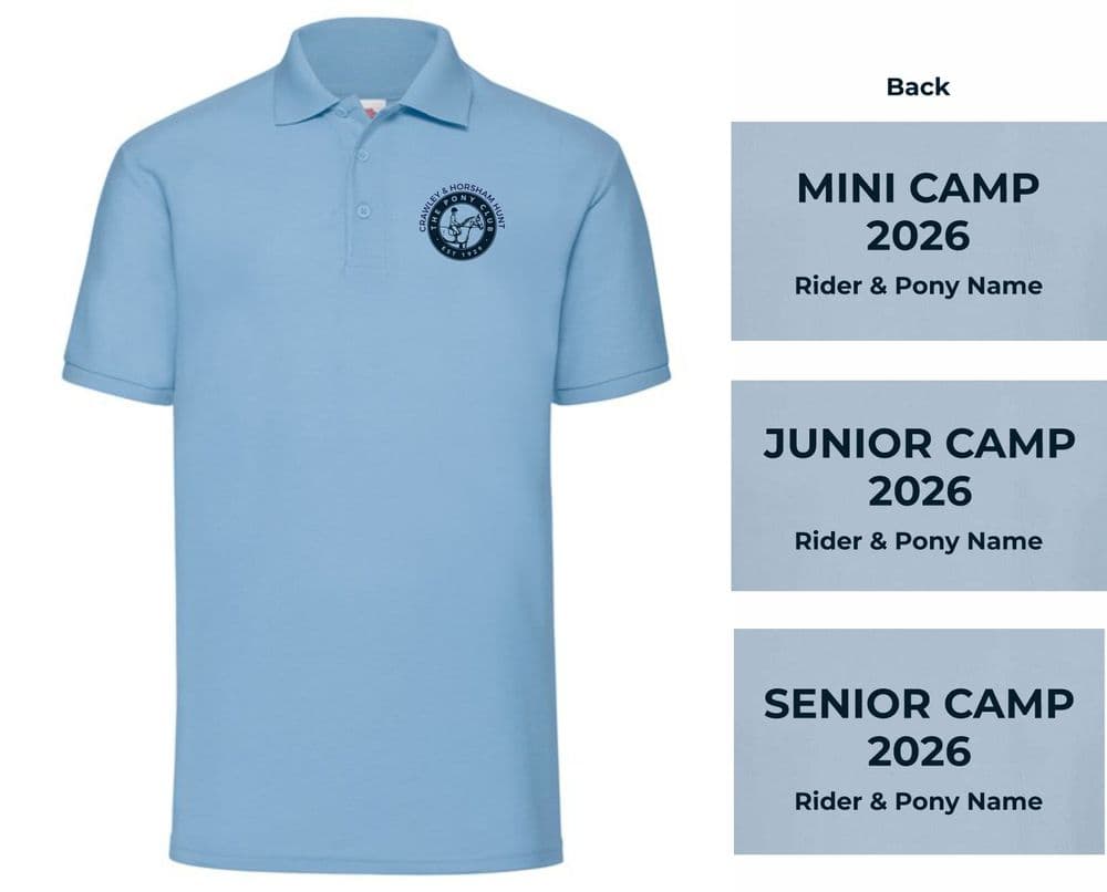 CAMP 26 Children's Crawley & Horsham Hunt PC Sky Blue Polo - SS11b