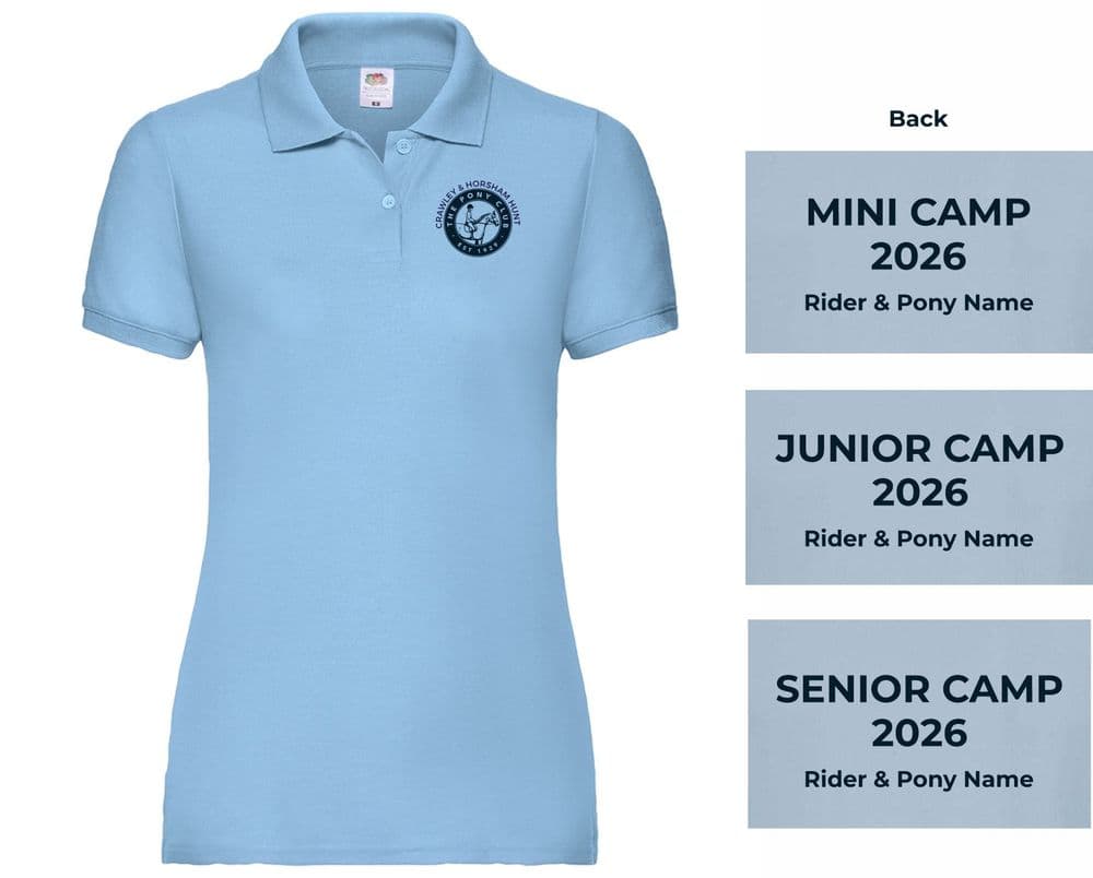 CAMP 26 Ladies Fit Crawley & Horsham Hunt Sky Polo Shirt - SS212