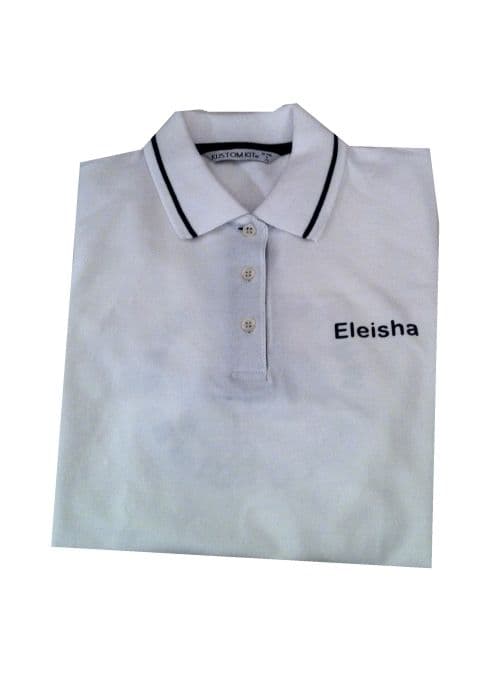 Carlitos Chukka Ladies Fit White Polo Shirt