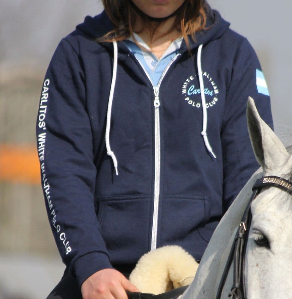 Carlitos Ladies Fit Navy Blue Zip Hoodie
