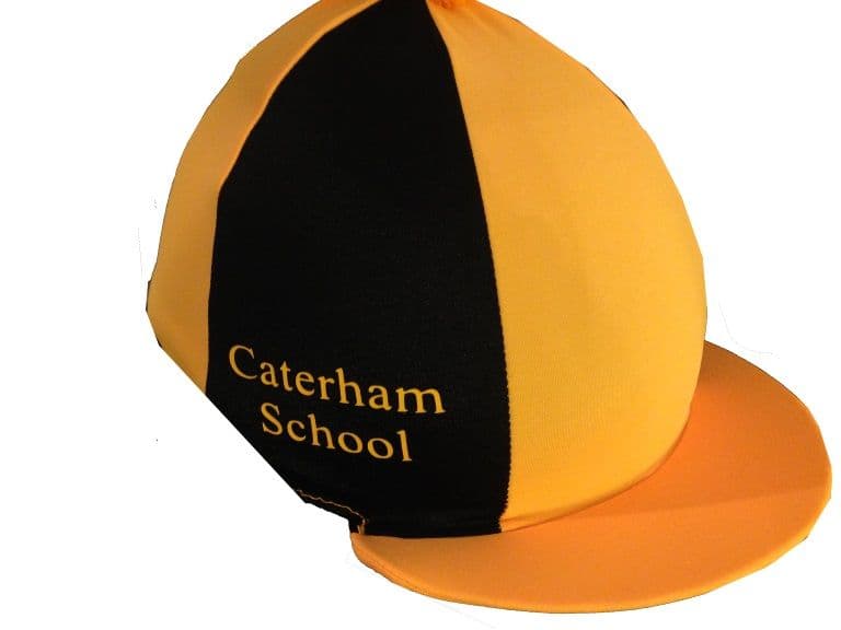 Caterham School Golden Yellow/Black Lycra Hat Silk
