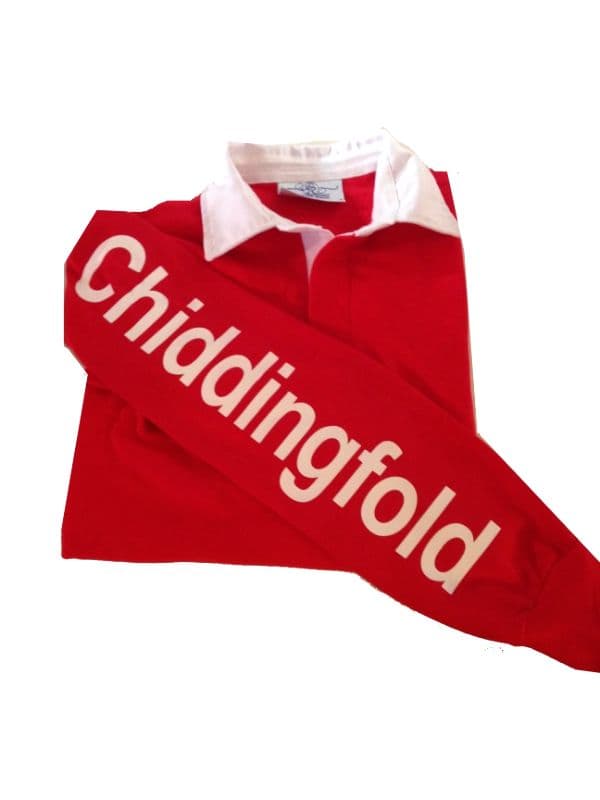 CHILD Chiddingfold Long Sleeved Red Rugby Shirt