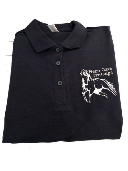 CHILD Hern Gate Dressage Long Sleeve Navy Polo