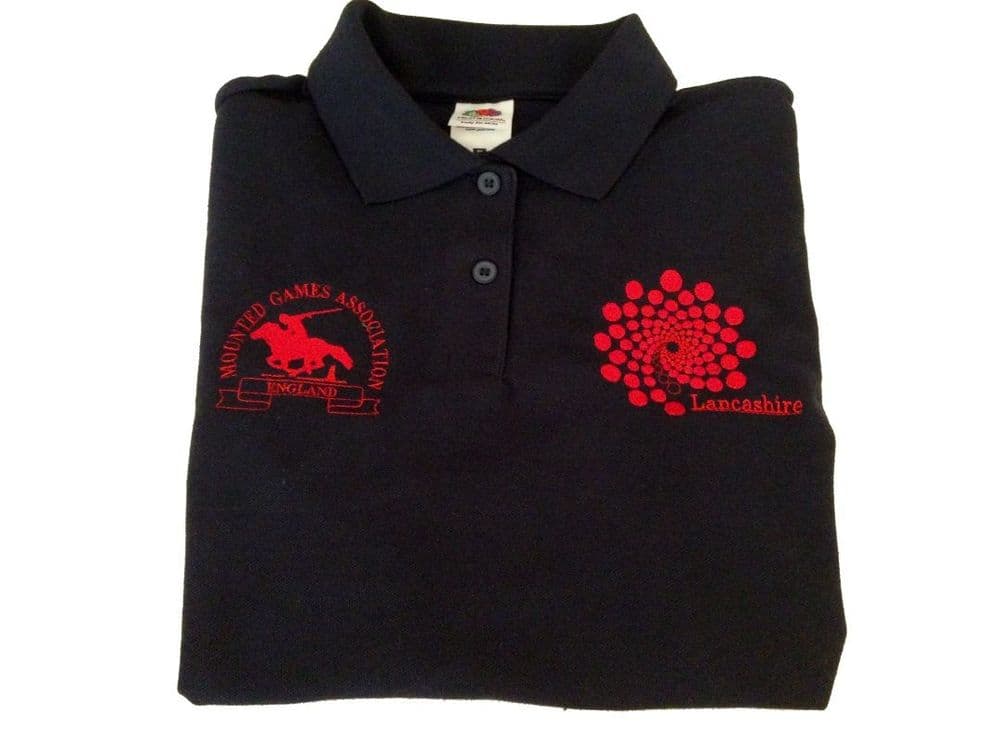 CHILD Lancashire MGA Navy Polo Shirt