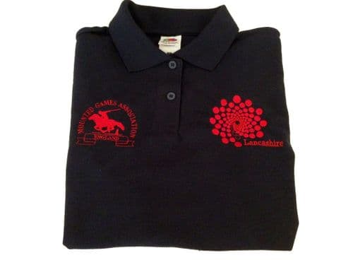 CHILD Lancashire MGA Navy Polo Shirt