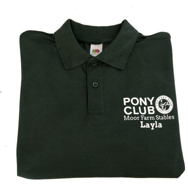 CHILD Moor Farm Stables Bottle Green Polo Shirt UC103