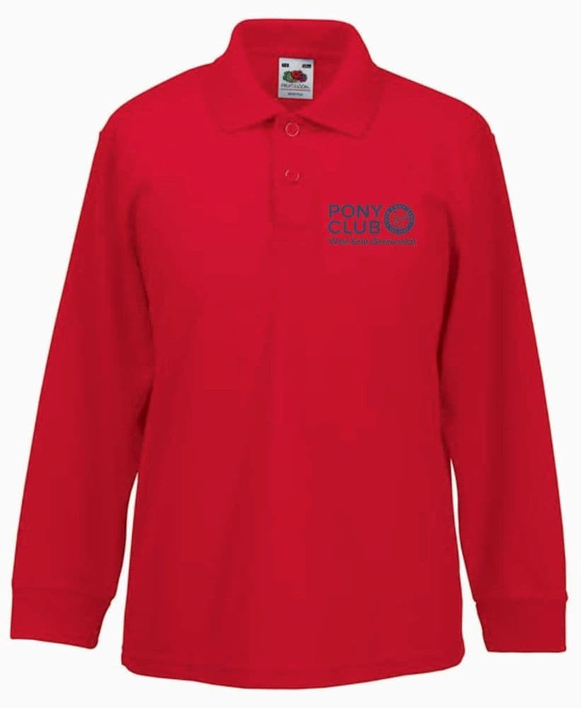 CHILD West Kent Sevenoaks Long Sleeve Red Polo SS320