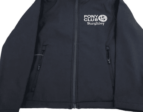 Children's Burghley PC Navy Classic Softshell 3 layer jacket.