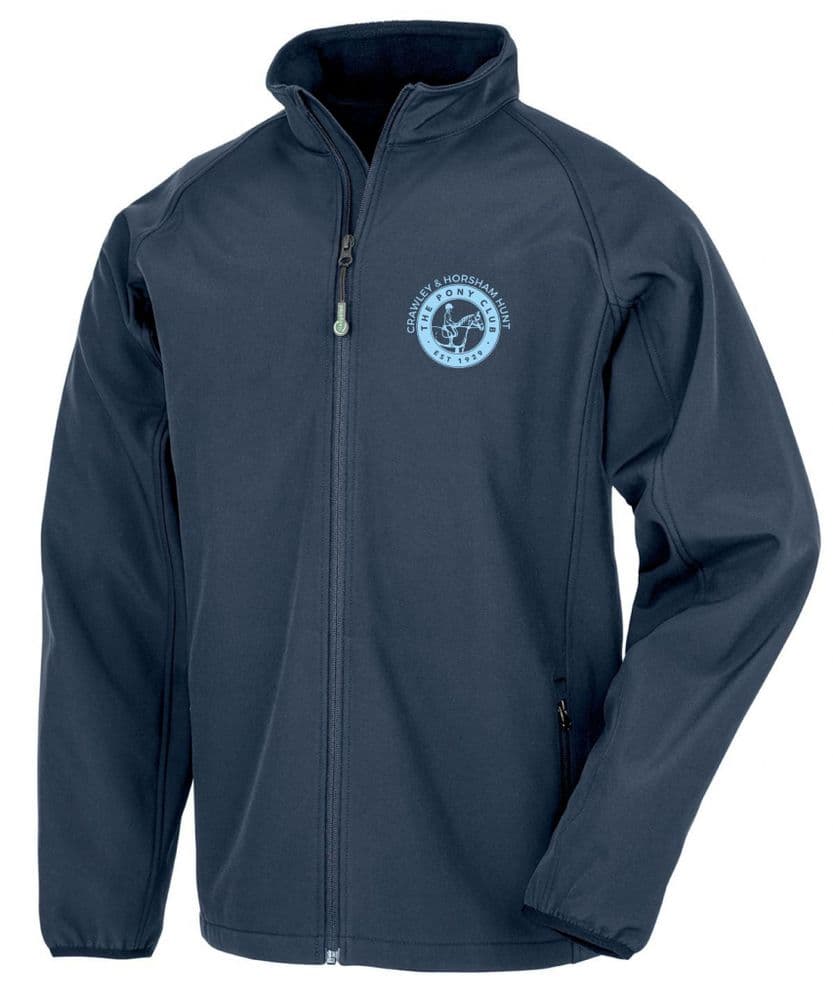 Children's Crawley & Horsham Hunt Pony Club Navy Classic Softshell 3 layer jacket - R901J