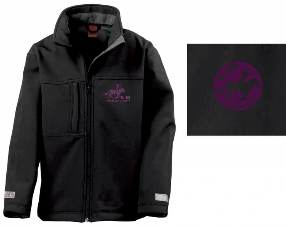 Children's EJM Horseback Archery BLACK Classic Softshell 3 layer jacket.