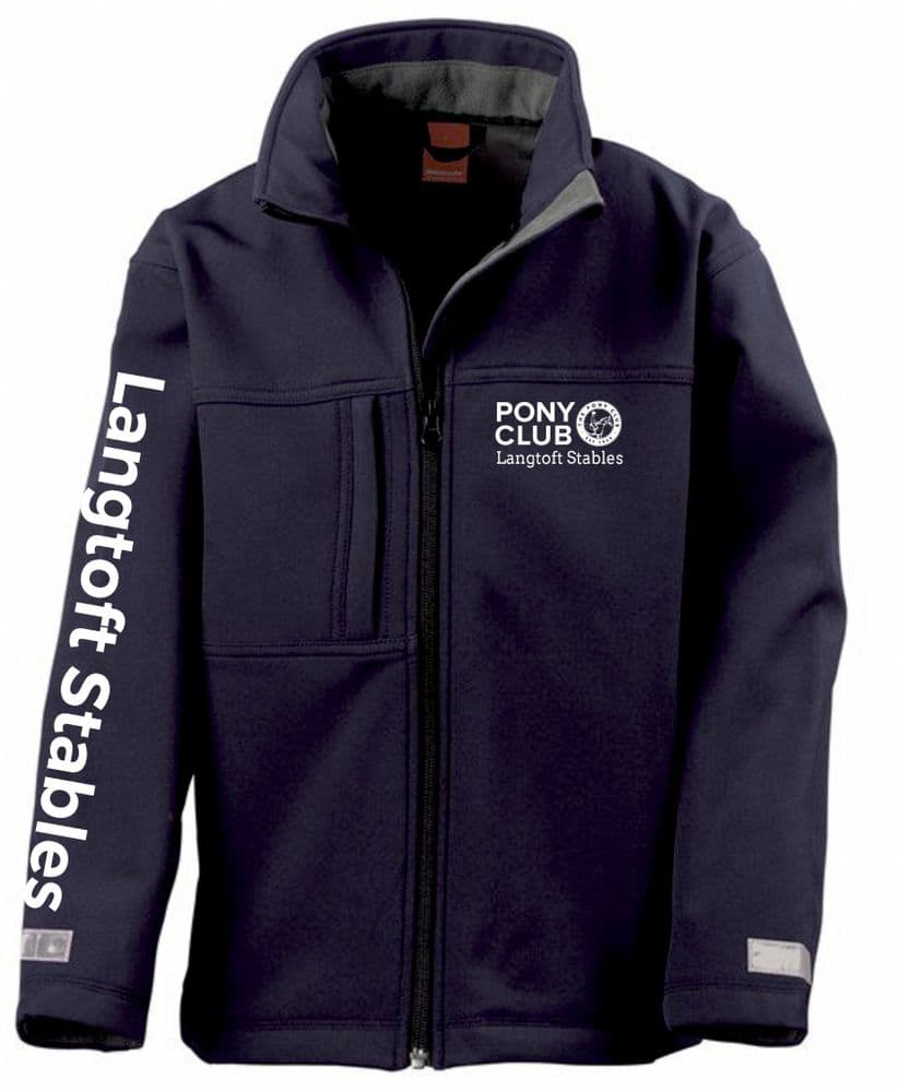 Children's Langtoft Stables Navy Classic Softshell 3 layer jacket.R121j