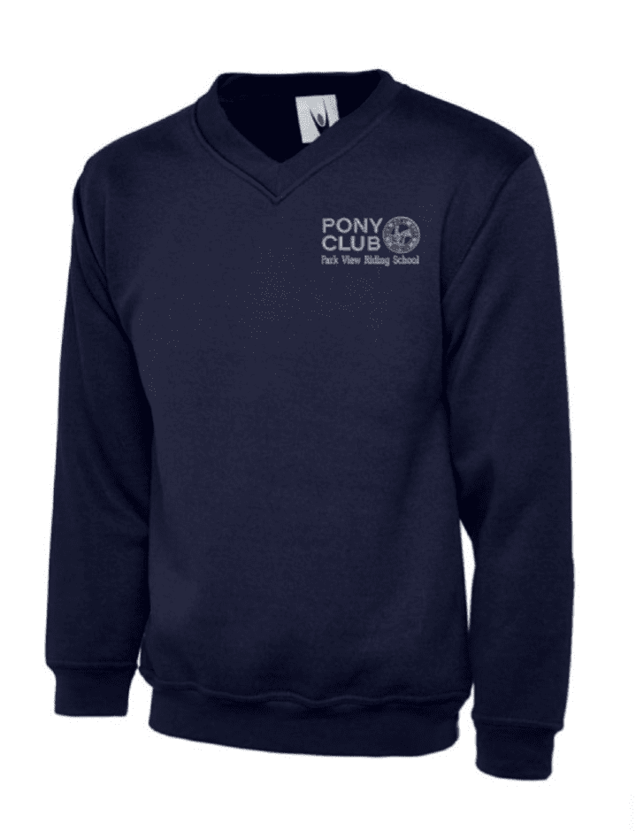 Children's Park View Riding School Navy V Necked Sweatshirt UC206