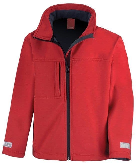 Children's Puckeridge PC RED Classic Softshell 3 layer jacket.