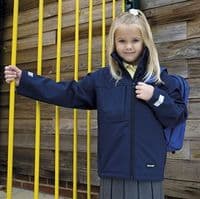 Children's Ryburn  PC  Navy Classic Softshell 3 layer jacket.