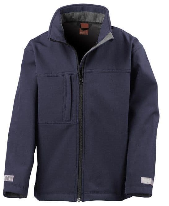 Children's Tendring Hundred Navy Classic Softshell 3-layer jacket.