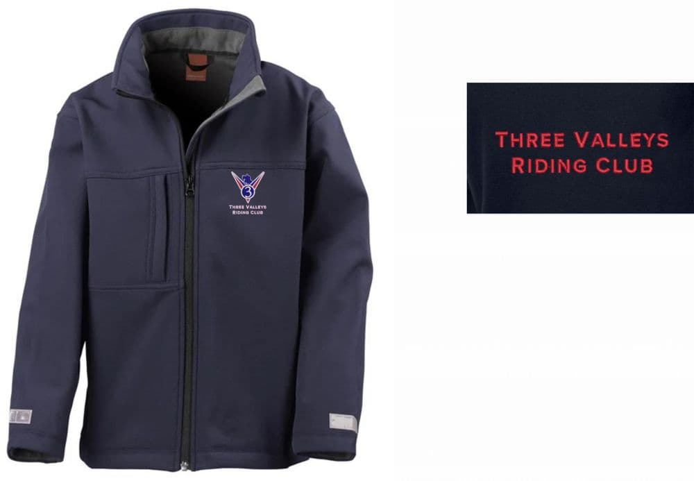 Children's Three Valleys Riding Club Classic Softshell 3 layer jacket.