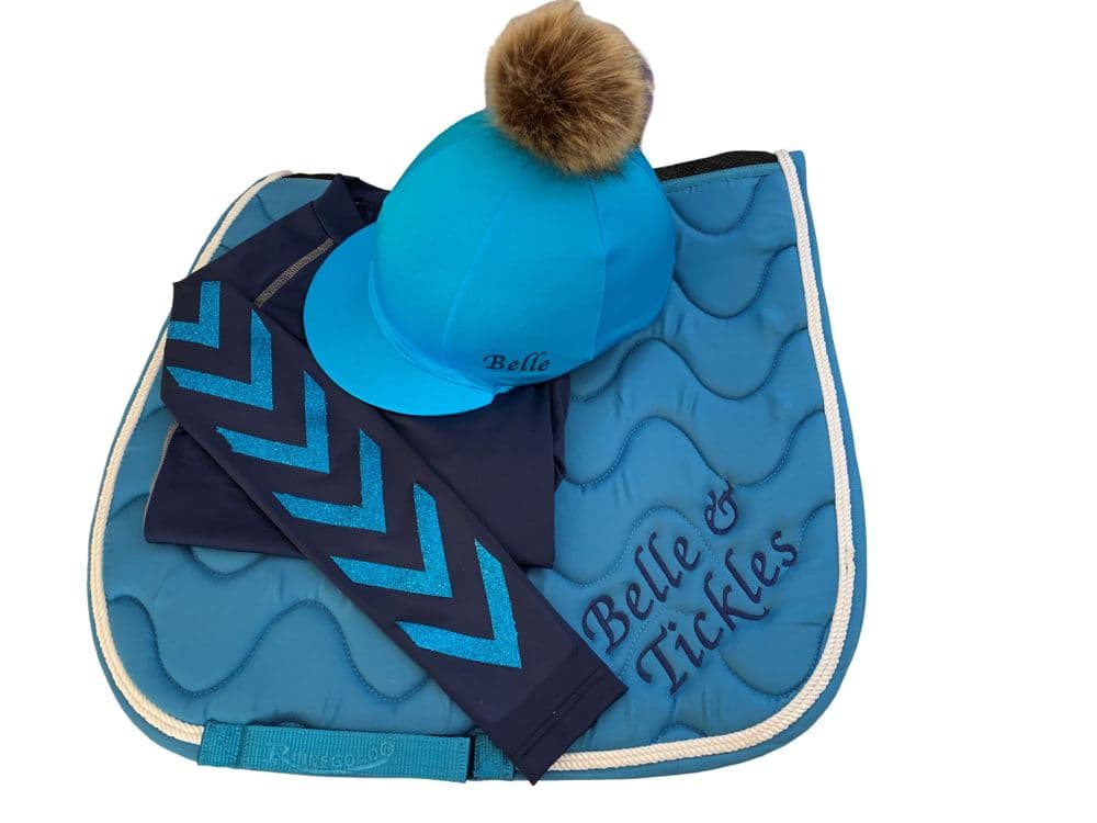 Children's Turquoise/Navy Glitter Base Layer Cross Country Colours