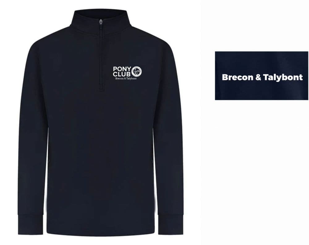 Childrens Brecon & Talybont PC Navy Quarter Zip Tracksuit top LV875