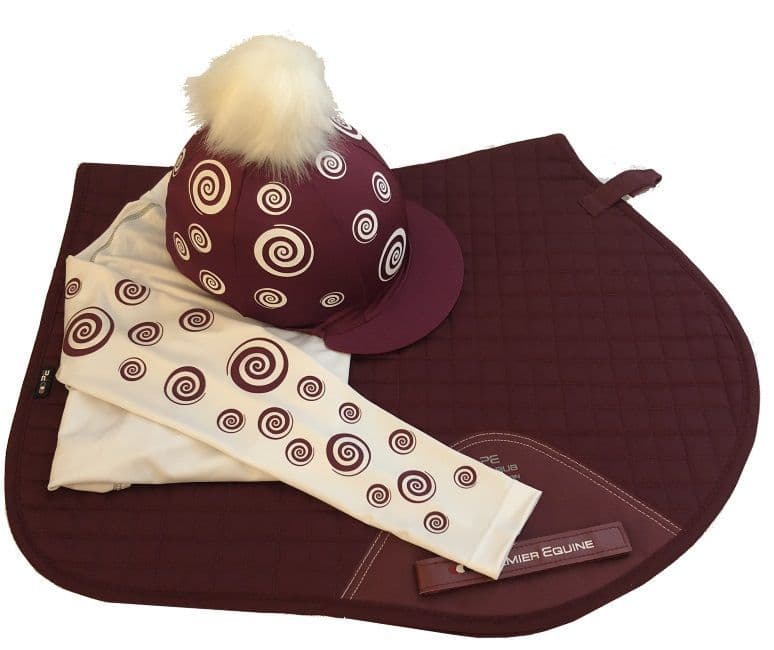 Childrens Burgundy Base Layer Cross Country Colours. Premier Equine Pony Saddlecloth