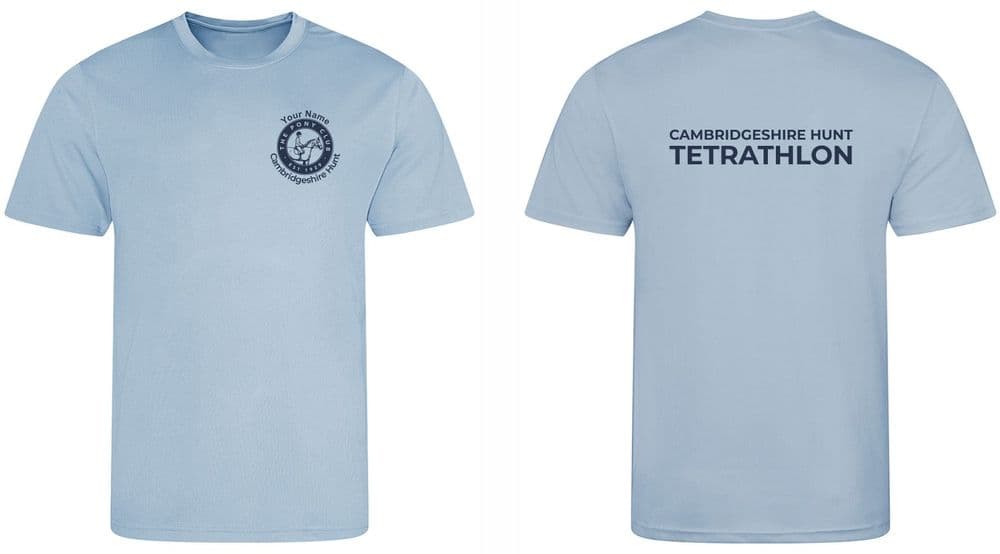 CHILDRENS Cambridgeshire Tetrathlon Sky Blue Cool T-shirt - JC01J