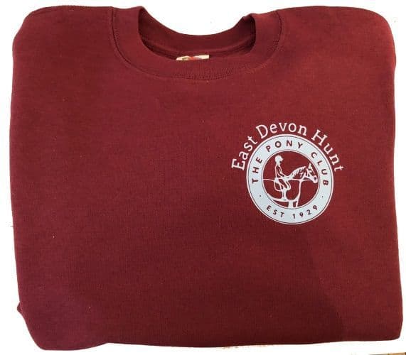 Childrens East Devon Hunt Burgundy Sweatshirt UX7