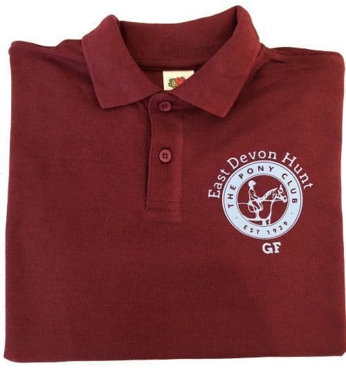 Childrens East Devon Hunt Polo Shirt Burgundy UC103