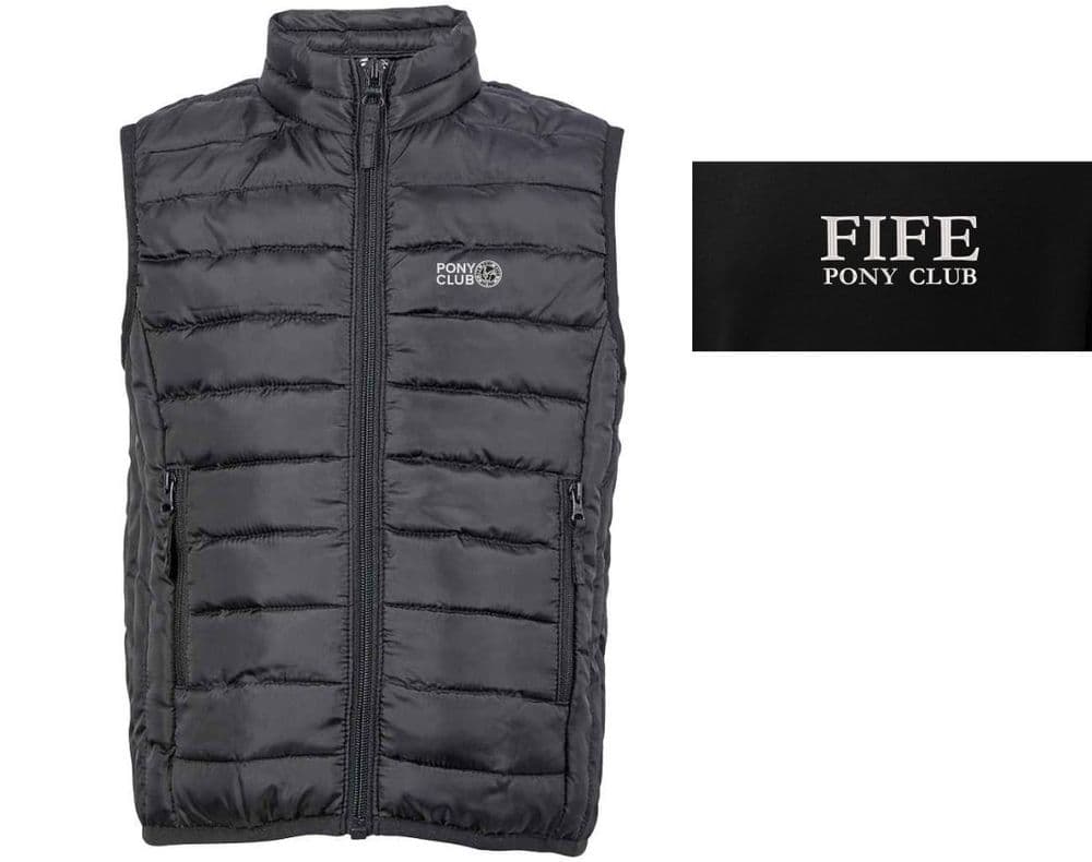 Childrens Fife PC Padded Black Gilet 04446