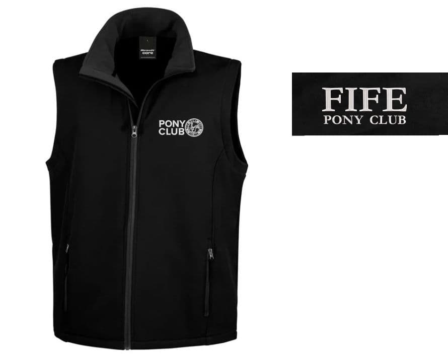 Childrens Fife PC Softshell Black Gilet RG331