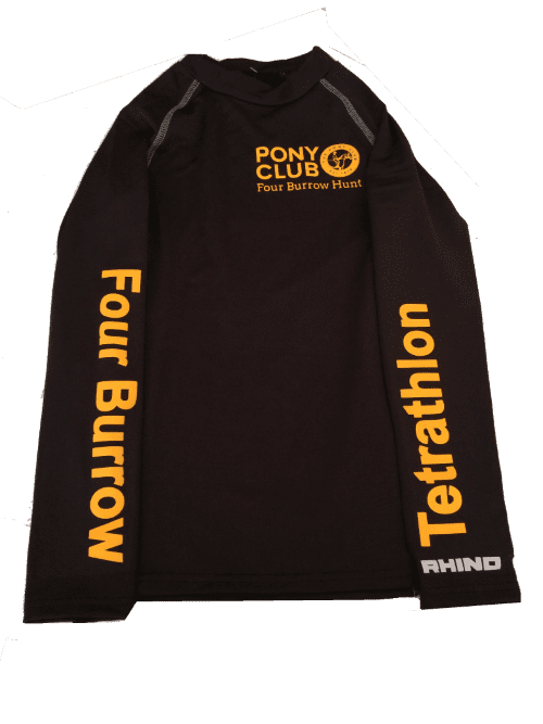 Childrens Four Burrow Pony Club BLACK Base Layers