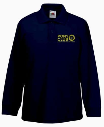 Childrens Glapthorn Manor Equestrian Centre Long Sleeve Navy Polo SS320