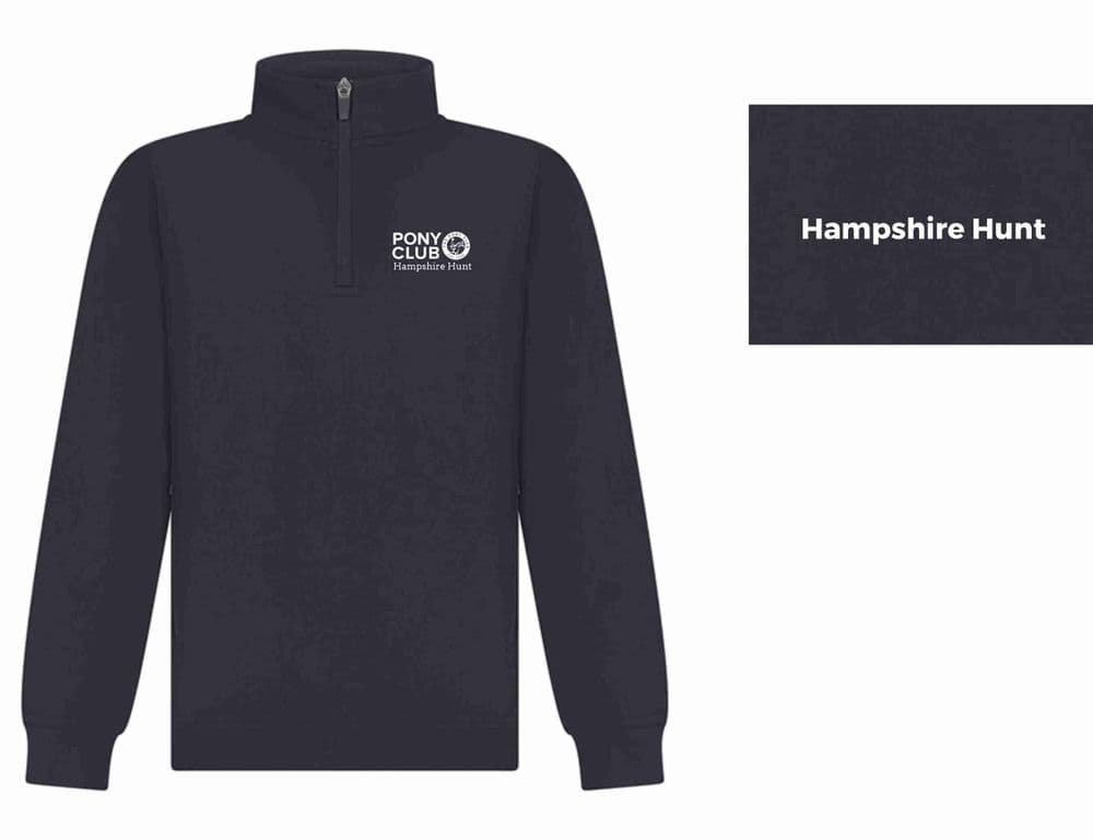 Childrens Hampshire Hunt PC Navy Quarter Zip Tracksuit top LV875