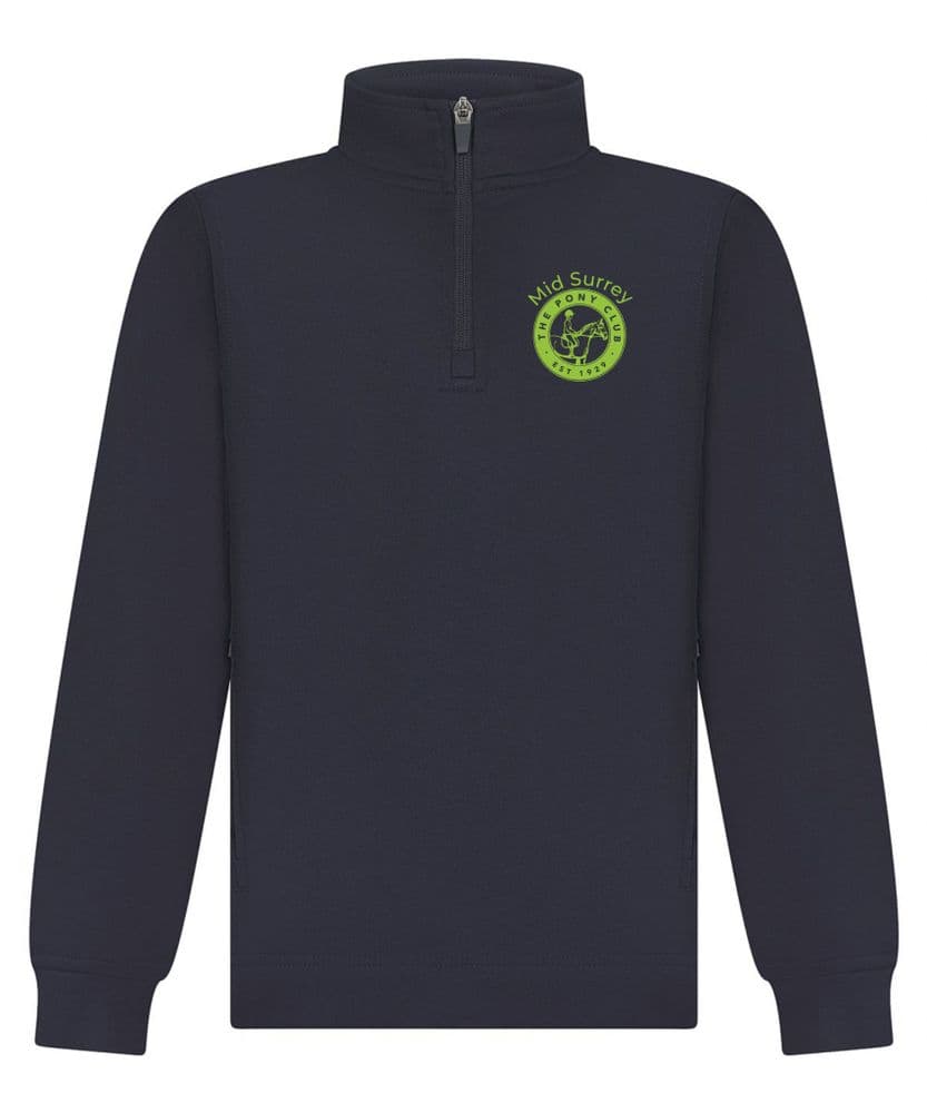 CHILDRENS Mid Surrey Navy Quarter Zip Top - LV875