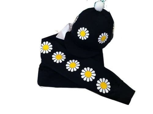Childrens Navy Daisy Rugby Shirt & Matching Silk
