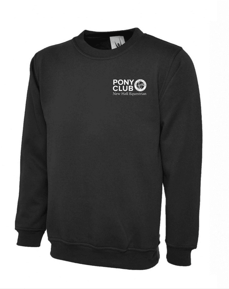 Childrens New Hall Equestrian PC Sweatshirt (Black) - UX7