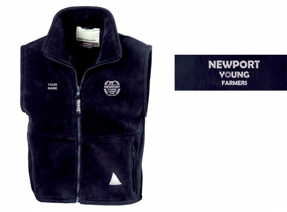 Childrens Newport YF Navy Blue Fleece Gilet RE37J