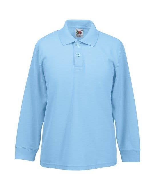 Childrens North Cornwall Light Blue Long Sleeve Polo