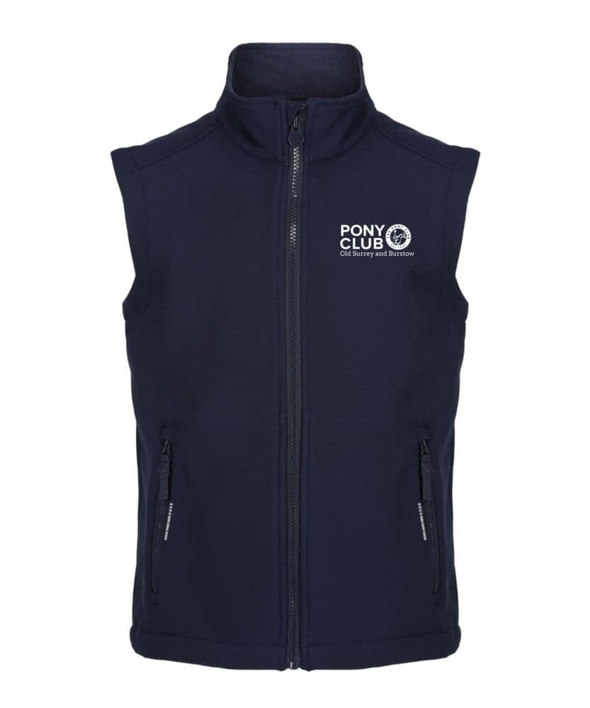 CHILDRENS Old Surrey & Burstow PC Navy Soft-shell Gilet - RG342